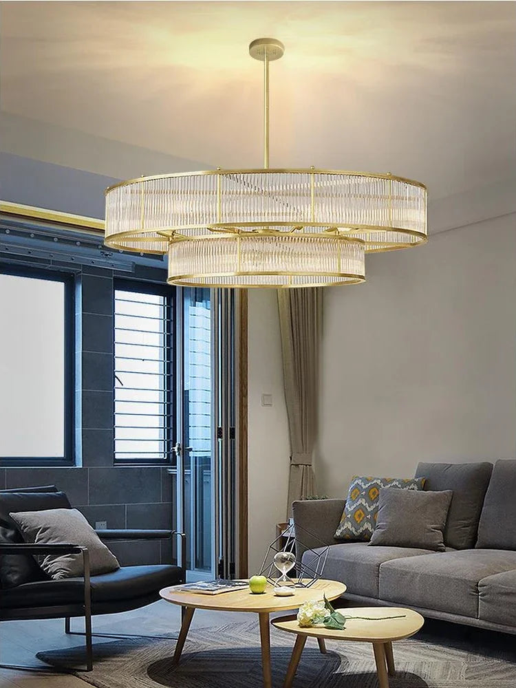 Lámpara de cristal retro circular de diseño para decoración interior