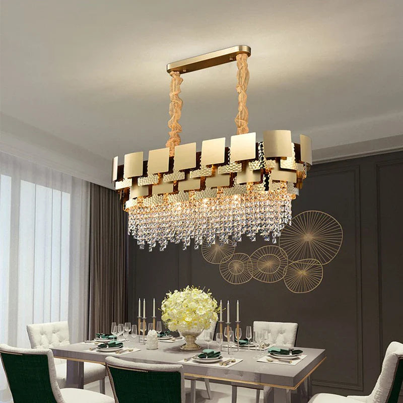 lámpara de techo rectangular moderna en cristal para interior elegante