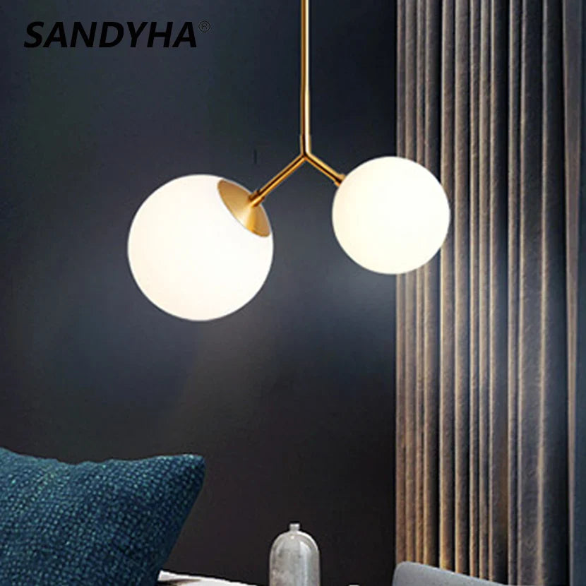 lámpara colgante moderna simple sandyha con 2 esferas led