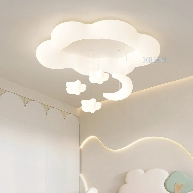 lámpara creativa nube blanca luna estrella para niños