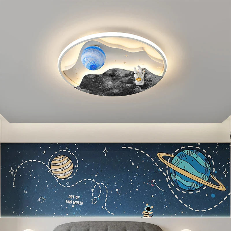 Lámpara colgante Astronauta, galaxia iluminada