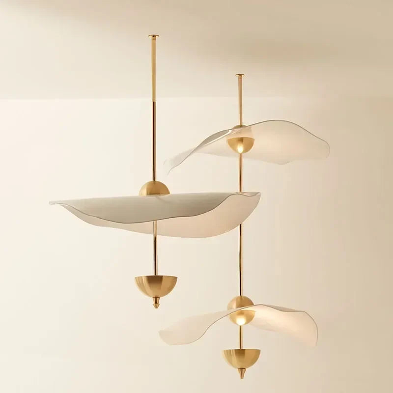 Candelabro nórdico colgante de acrílico arte hoja de loto moderno