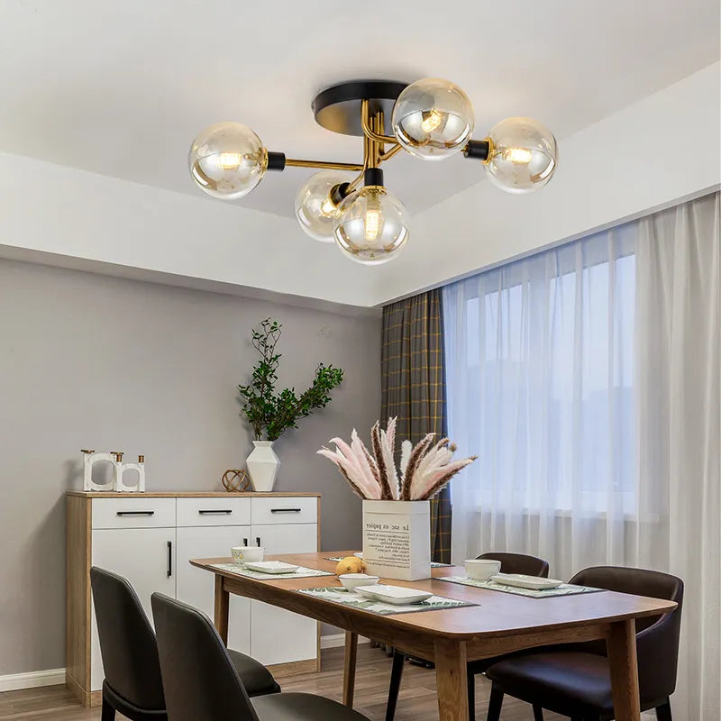 Lámpara colgante LED de vidrio elegante suspendida