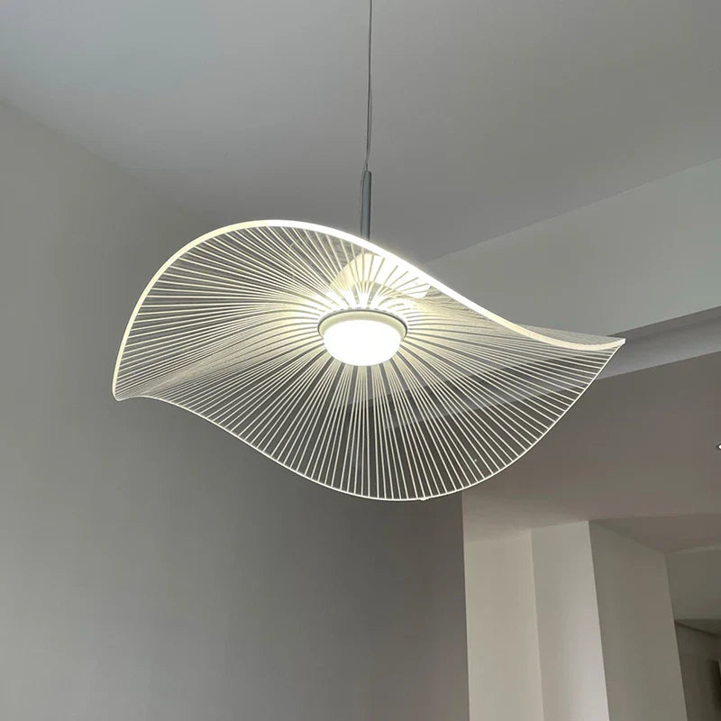 lámpara nórdica led acrílica diseño de olas posmoderno