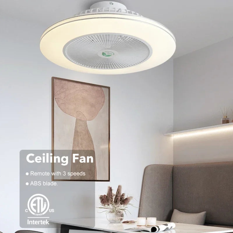 ventilador de techo led moderno con control remoto y lustre