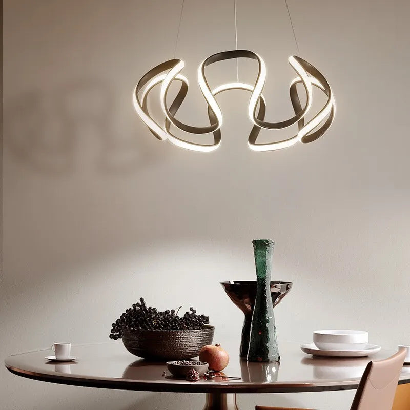 Lámpara colgante moderna nórdica LED torsionada personalizada ins luminaria