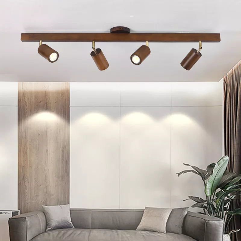 Lámpara de techo moderna elegante negra de madera