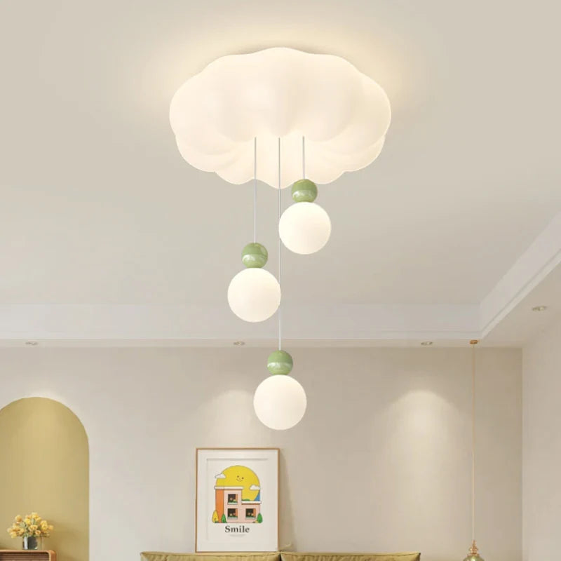 lámpara de techo moderna con forma de nube para habitación infantil romántica y acogedora