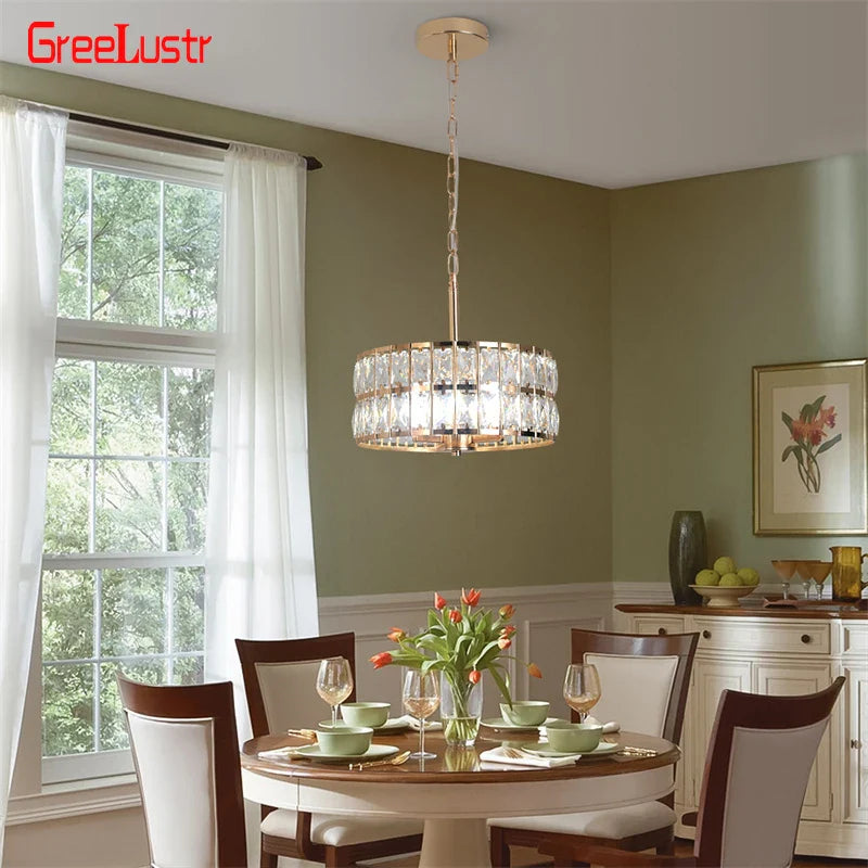 lámpara de lujo en cristal suspendida para decoración del hogar