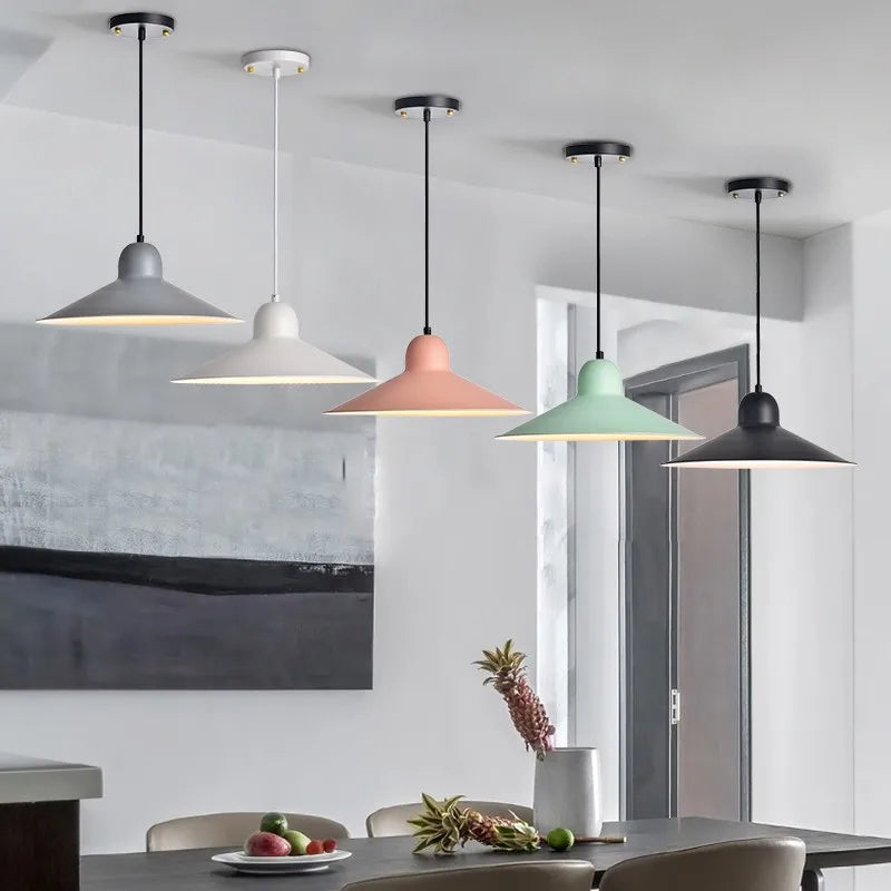 lámpara moderna nórdica estilo UFO lámparas multicolores decorativas