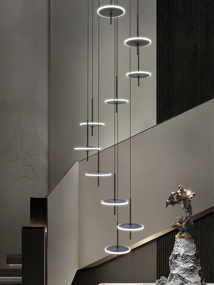 lustre nórdico colgante creativo en acrílico dorado LED