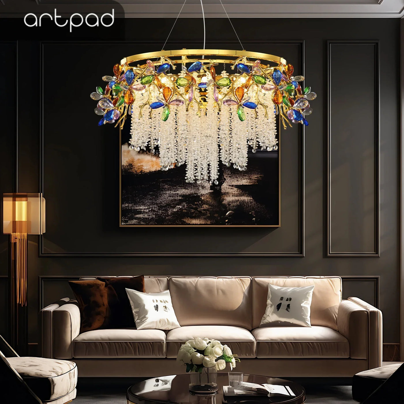 Lámpara de techo de cristal suntuosa diseño luminoso