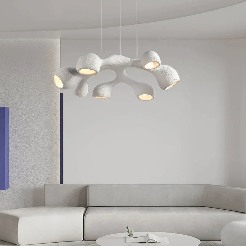 lustre de estilo wabi-sabi japonés led para villa clubhouse dúplex