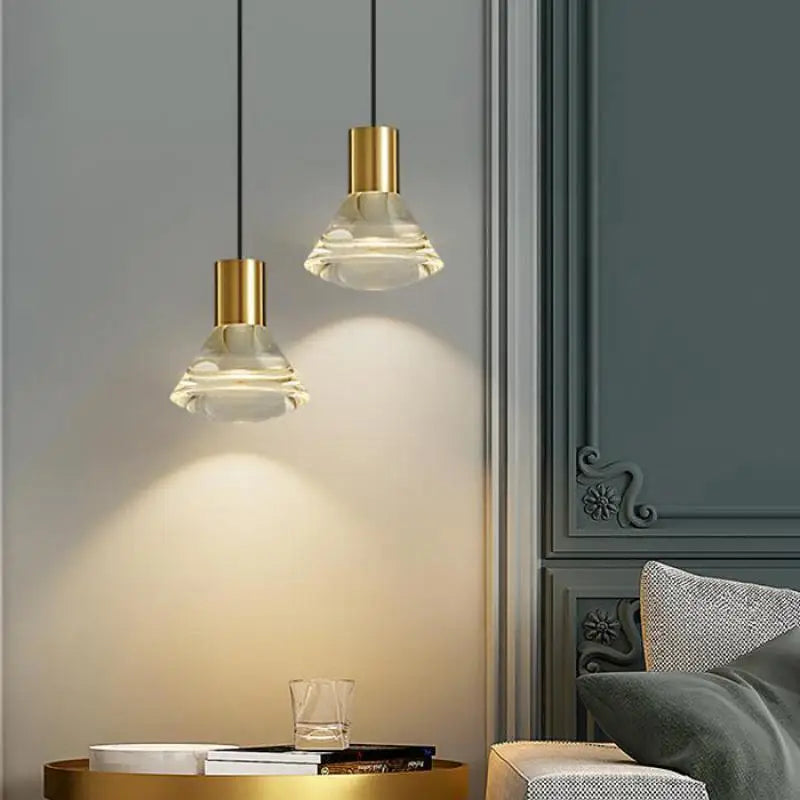 lámpara de cobre con iluminación led moderna para decoración interior