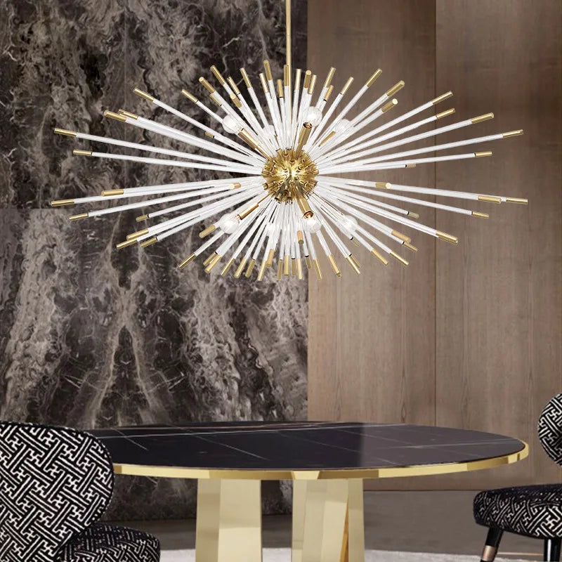 lámpara de lujo en forma de diente de león iluminación decorativa en stock