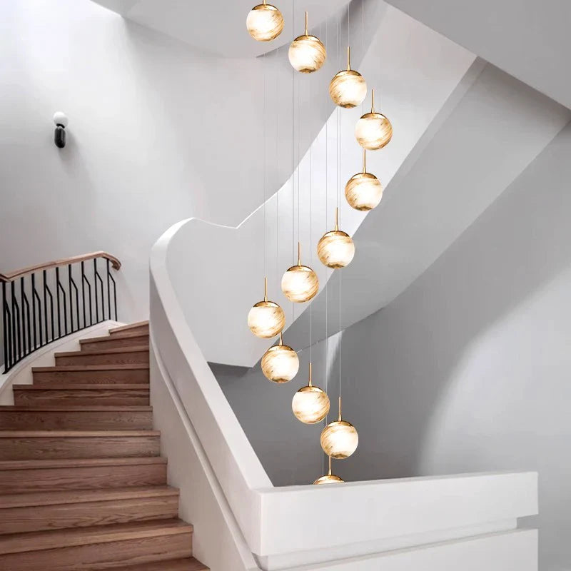 Candelabro moderno para escalera iluminación interior plafón para sala iluminación interior