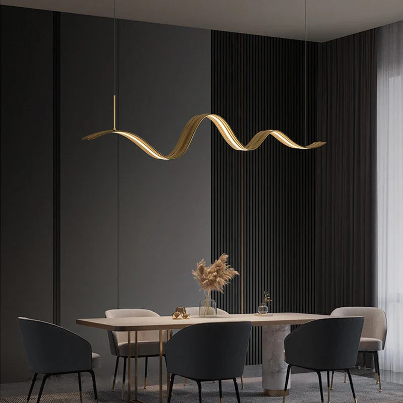 Lámpara LED de cobre ondulante elegante