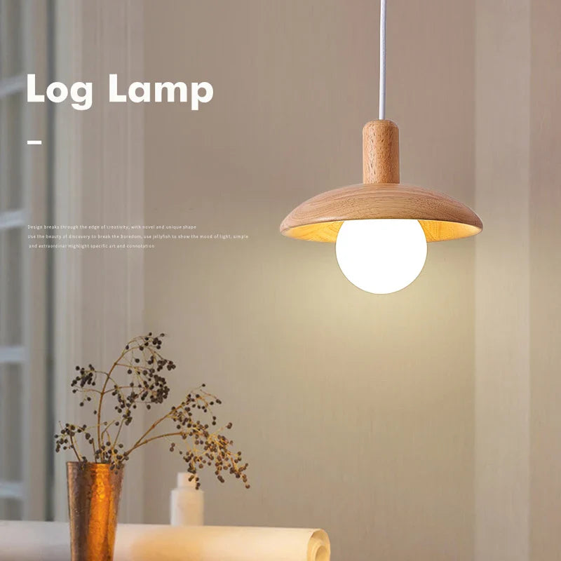 lustre LED troncos fresco estilo nórdico creativo arte en madera