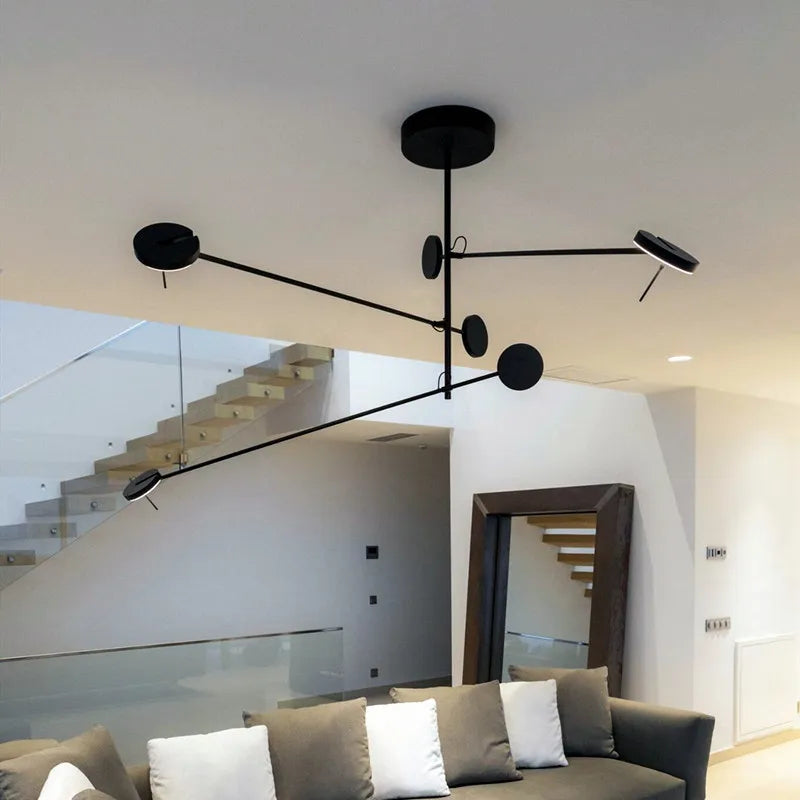 Lámpara de araña LED rotativa contemporánea elegante