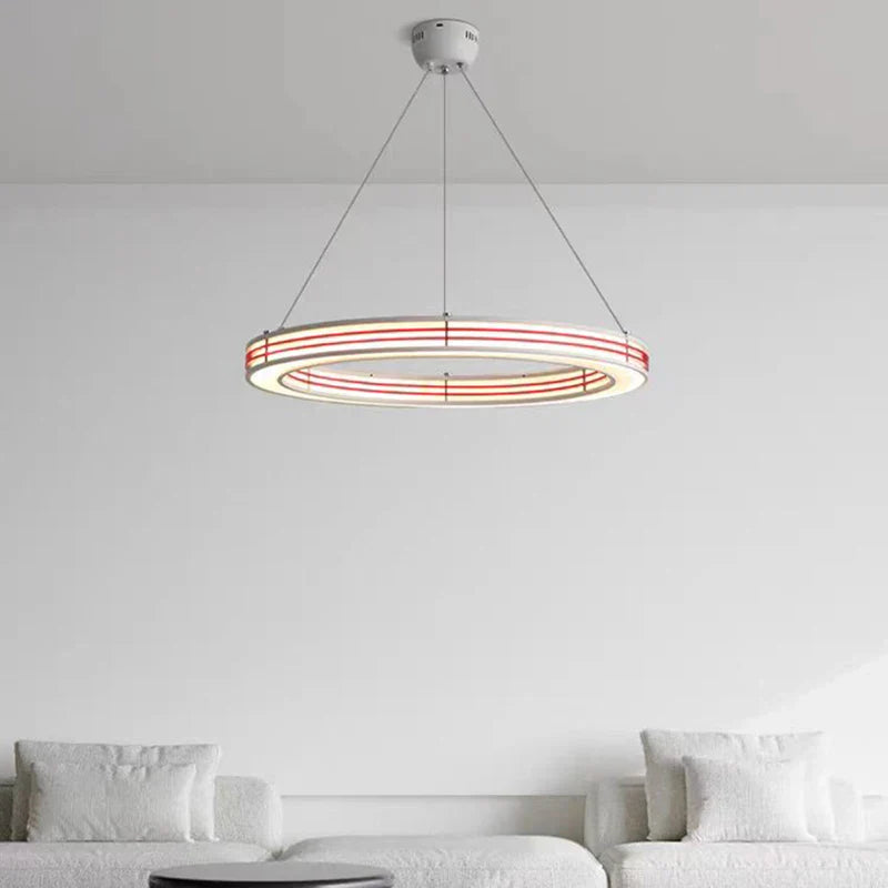 lámpara colgante art déco 	 estilo con anillo luminarias suspendidas cable ajustable