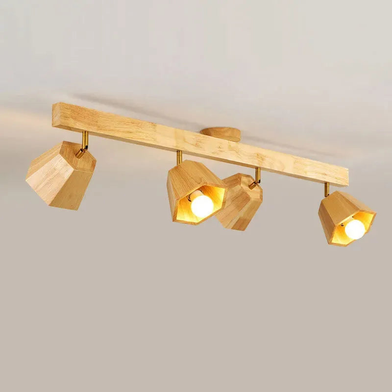 Plafón LED de diseño madera con aplique