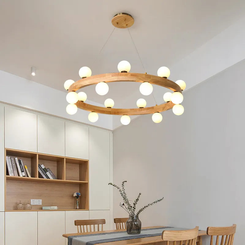 Madera redonda nórdica diseño elegante