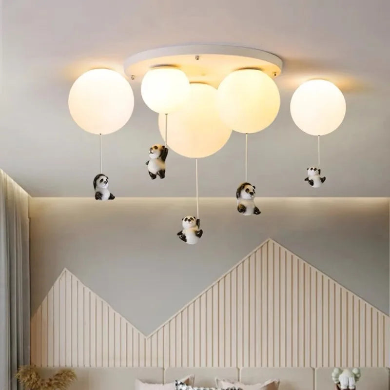 Lámpara moderna LED de oso panda para niños