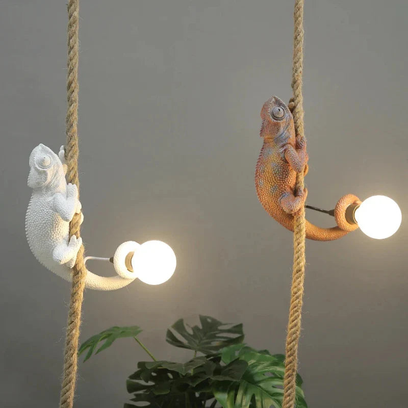 Lámpara animal de resina colgante retro para café