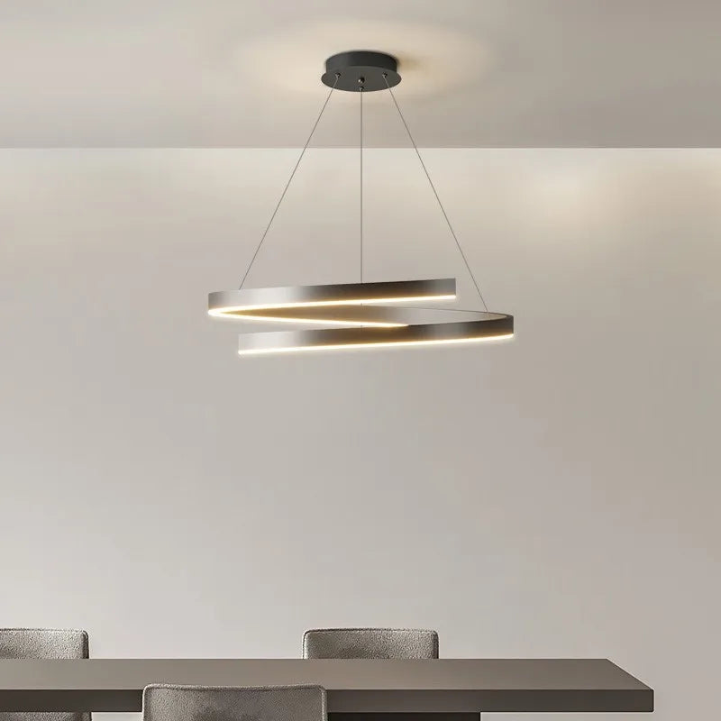 lámpara colgante espiral en aluminio led para decoración del hogar