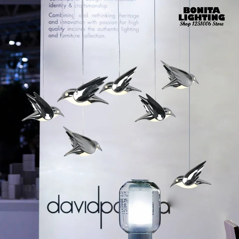 lámpara diseño led en acrílico con protección ocular pajarito