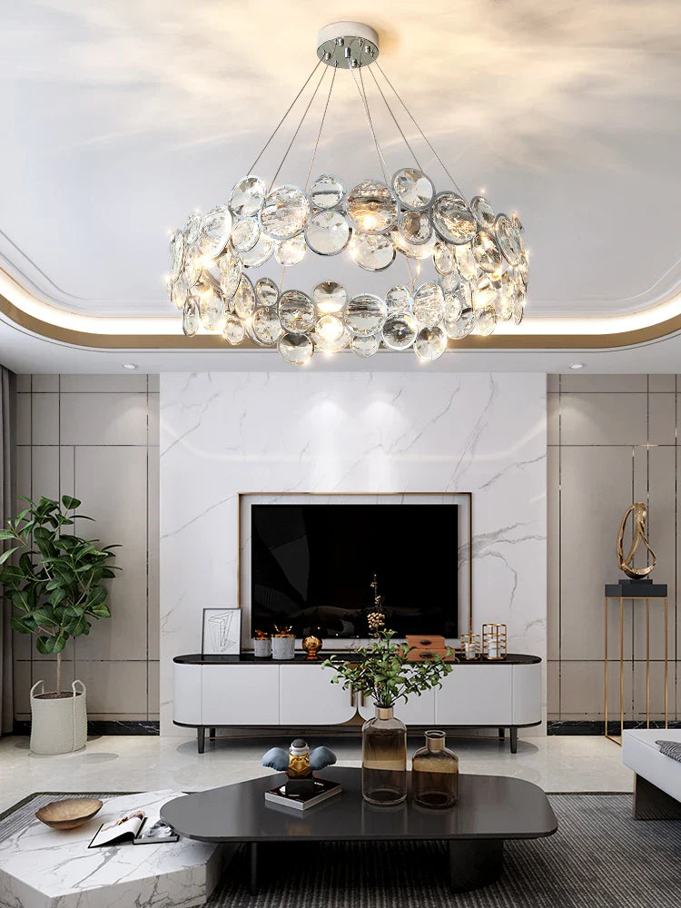 lámpara de techo de cristal k9 moderna para decoración interior elegante