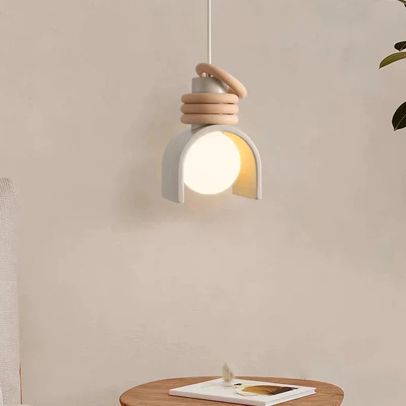 lustre led en resina 	 estilo con cable ajustable