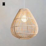 Abat-Jour Rond En Bambou Rattan Luminaire Chambre