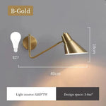 Applique Murale À Led Élégante Et Innovante. B Or / 3 Températures De Couleur Prise Au Chambre