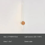 Applique Murale Bois Design Élégant Lumineux. Gauche-77Cm / Lumière Chaude - 3000K Chambre