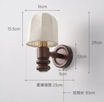 Applique Murale Bois Rétro Élégante Lumineuse Interrupteur À Tirette Chambre
