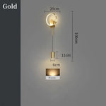 Applique Murale D’intérieur Led Design Élégante. Or / Blanc Chaud (2700-3500K) Chambre