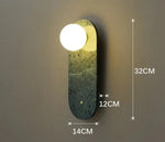 Applique Murale En Marbre Raffinée Et Lumineuse Vert / L14Xh32Cm Frais Naturel Chaud | Source De