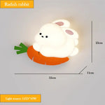 Applique Murale Lapin Doux Lumineux Délicat. Lapin Radis / 3 Températures De Couleur Chambre