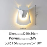 Applique Murale Led Bois Élégant Déco Scandinave Blanc A D40X36Cm / Froid (5 500-7 000 K).