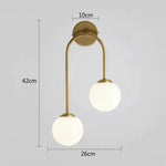 Applique Murale Led Boule Élégante Design. Laiton-Gauche / Blanc Chaud (2700-3500K) Chambre