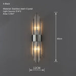 Applique Murale Led Cristalline Scandinave Chic. A Noir / Blanc Chaud (2700-3500K) Chambre