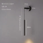 Applique Murale Led Cuivre Design Élégant Chaleureux Noir / 3 Modifiables Chambre