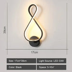 Applique Murale Led Design Élégant Contemporain Noir / Blanc Chaud (2700-3500K) Chambre
