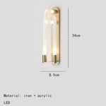 Applique Murale Led Design Élégante Moderne. 34Cm-Or / Lumière Blanche Chambre