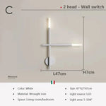 Applique Murale Led Design Minimaliste Élégant Blanc À 2 Têtes / Naturel Chambre
