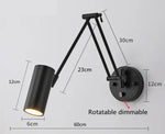 Applique Murale Led Design Pliable Modulable Ajustable Wd246-Noir / Rotatif À Intensité Variable