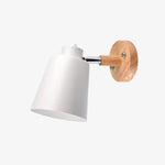 Applique Murale Led Design Scandinave Bois Métal Blanc Chambre