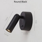 Applique Murale Led Élégante Design Contemporain. B-Noir / Lumière Chaude 3000K Chambre
