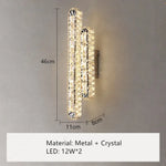 Applique Murale Led Élégante Design Cristalline. Chromé-46Cm / Changeable Applique Chambre